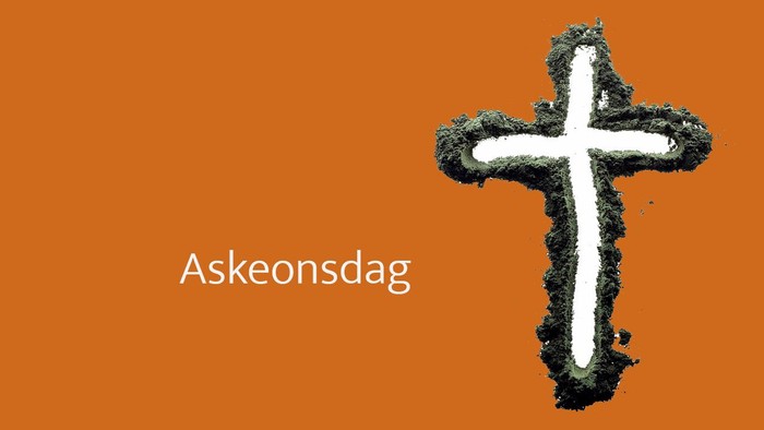 Kors på orange baggrund med teksten 