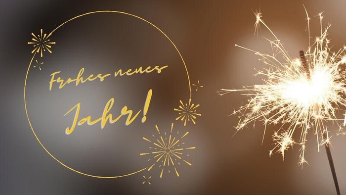 Goldfunker mit deutschem Geburtstagsgruß