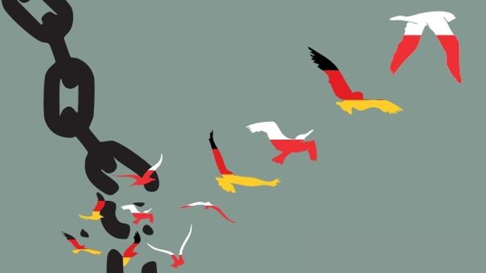 Vögel brechen Ketten, Symbol für Freiheit