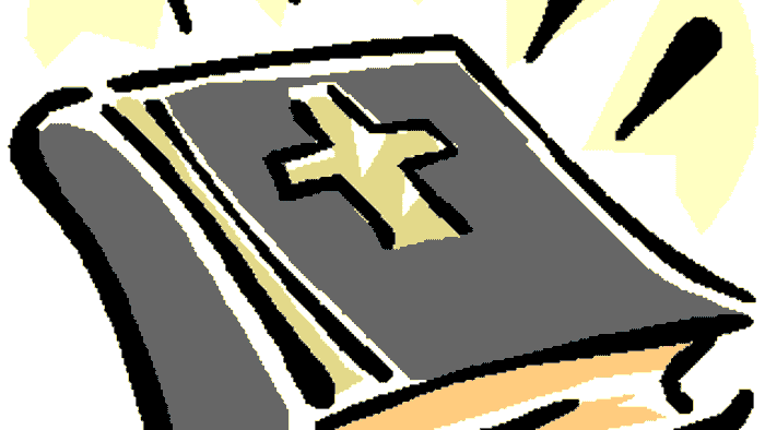 Ein Buch mit Kreuzsymbol und Strahlenkranz