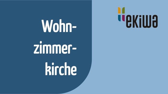 EKIWA-Logo blau. Wohnzimmerkirche.