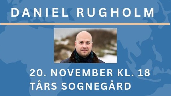 "Daniel Rugholms eventplakat med dato og sted"