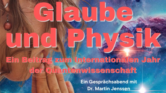 Das Plakat wirbt für ein Gespräch mit Dr. Martin Jenssen über die Quantenbewusstseinschaft am 26. November.