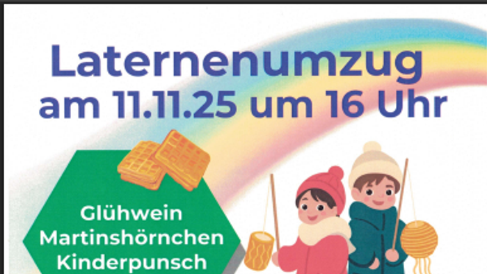 Laternenzug am 11.11.25 um 16 Uhr mit Martinspiel, Posaunenchor, Glühwein und Kinderpunsch