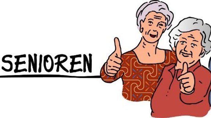 Senioren mit Daumen nach oben-Geste