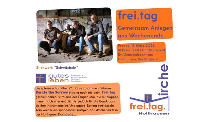 Gemeinschaftsveranstaltung zur Förderung eines kostenlosen Freitagabend-Treffens mit Musik und Entspannung im Dorf Holthausen.