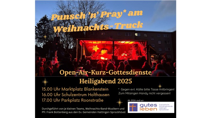 Plakat mit Foto Weihnachts-Truck