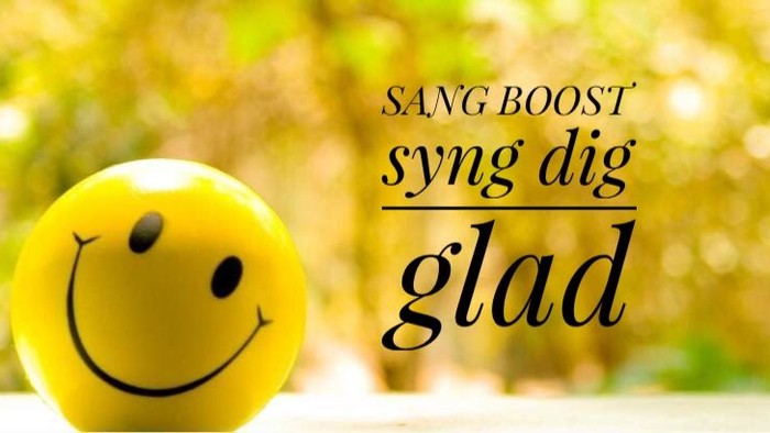 Gul smiley med teksten