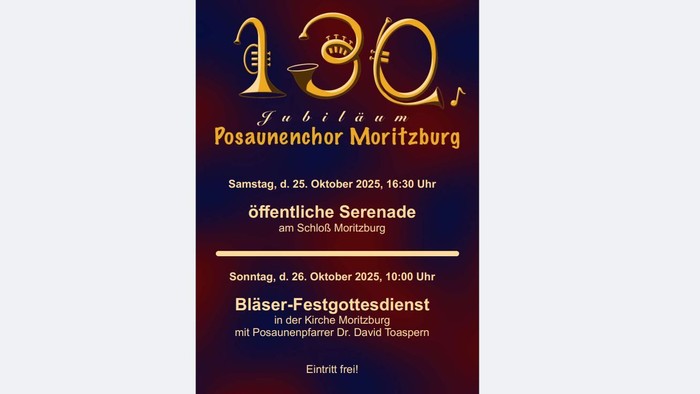Jubiläum des Posaunenchor Moritzburg mit Serenade und Festgottesdienst