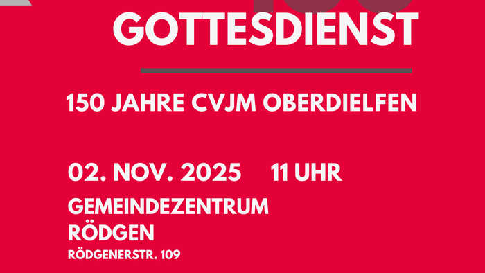 Einladung zum Jubiläums-Gottesdienst des CVJM Oberdielfen am 2. November um 11 Uhr