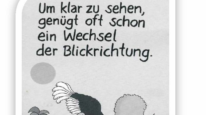 Das Bild zeigt einen Oktopus, der versucht, einen Wechselscheck der Bückrichtung zu sehen.