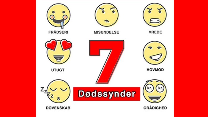 Grafik med de syv dødssynder