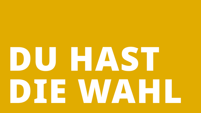 Gelbes Banner mit weißer Aufsicht