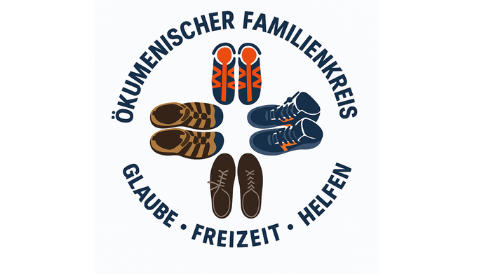 Das Logo zeigt verschiedene Schuhe und den Text