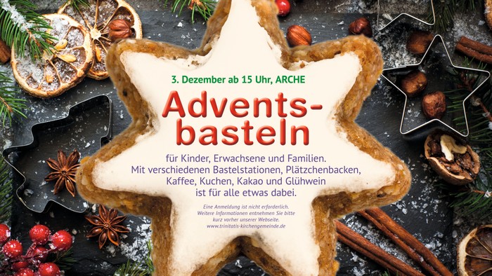 Adventsbasteln mit Bastelstationen, Kaffee und Kakao für Kinder und Familien