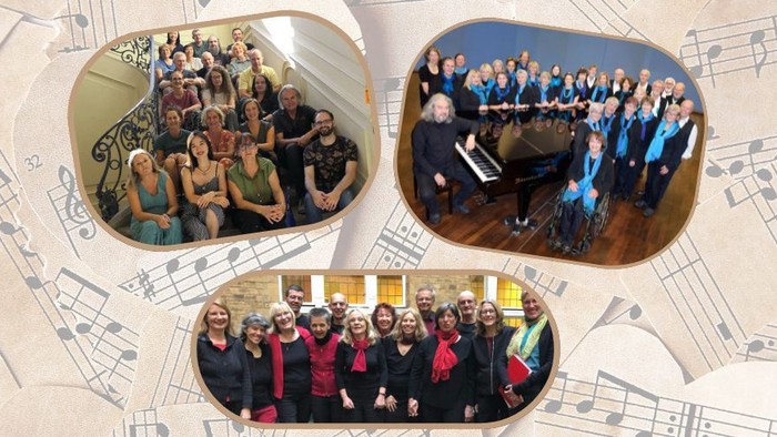 Gruppenfotos der drei Chöre