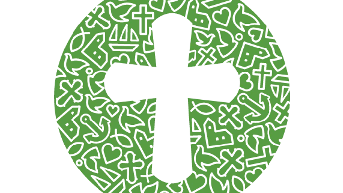 Et grønt kretsmærke med hvidt kors og symboler.