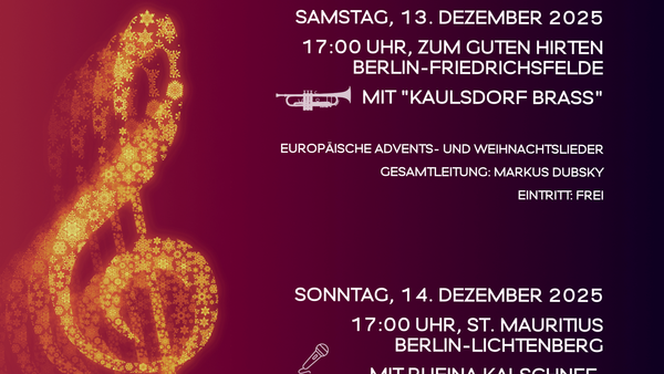 Plakat für das Adventskonzert des Männerchors Cäcilia 1890 Berlin e.V.