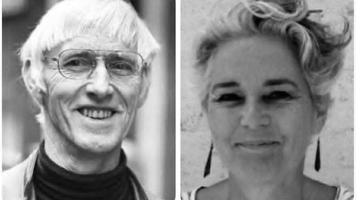 To billeder af to ældre personer, en mand og en kvinde, begge med kort hår og briller.