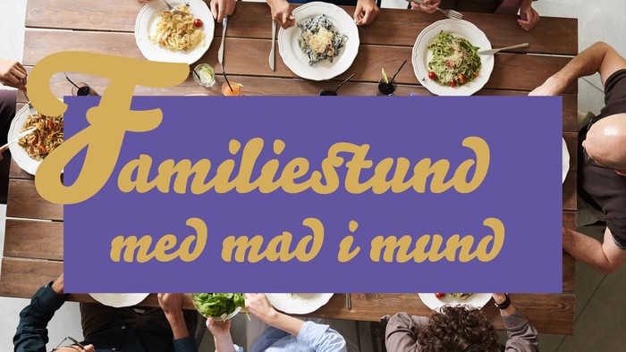 Familiehund med mad i mund