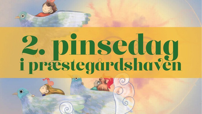 Børn i flyvende fjer i lysende himmel