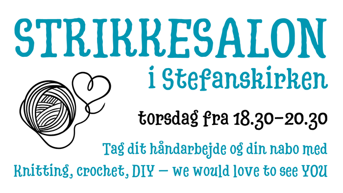 Strikkesesalon i Stefanskirken torsdag fra 18.30-20.30 med håndarbejde og DIY
