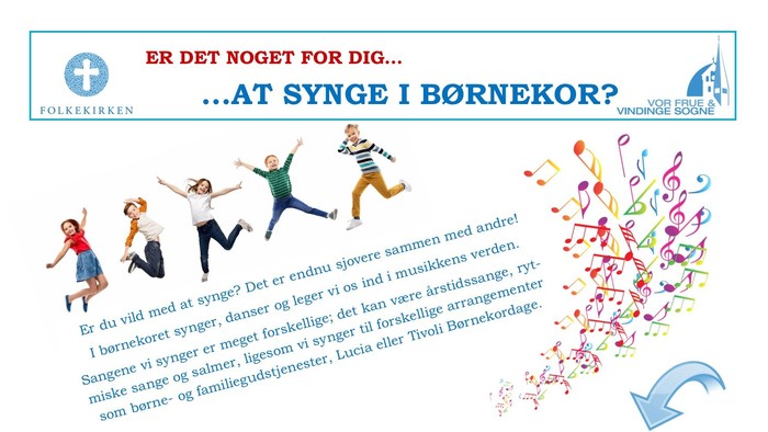 Flyer for sang- og dansekursus med focus på synge og bevege sig til musik.