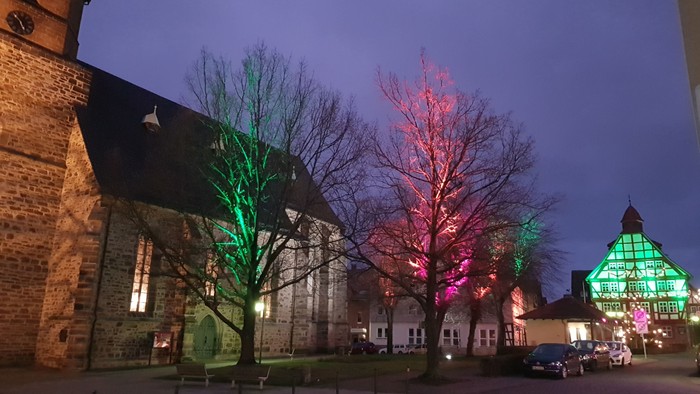 Evangelische Kirche Immenhausen bei Abend