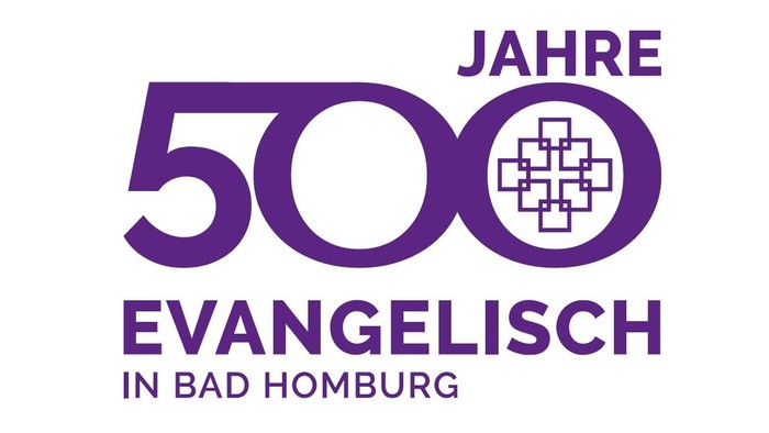 Logo zum 500-jährigen Jubiläum der evangelischen Präsenz in Bad Homburg, Deutschland.