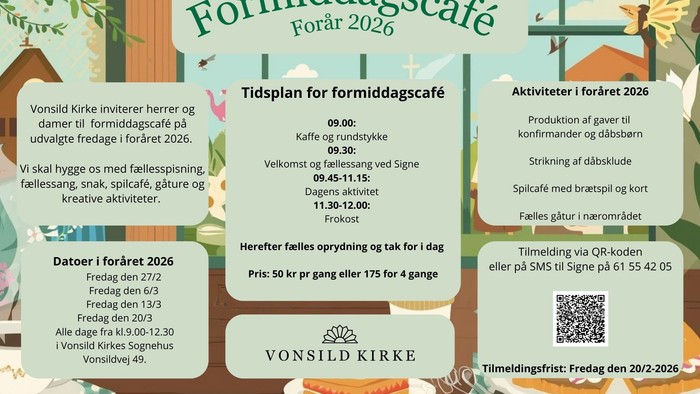 Vær Velkommen til Formiddagscafé i Vonsild Kirke