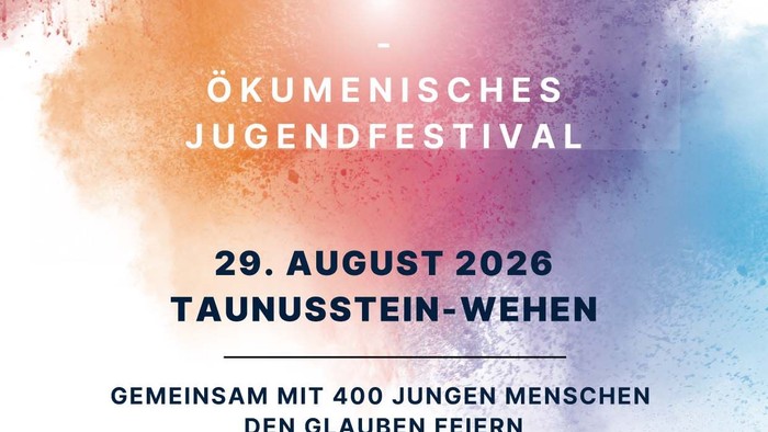 Logo und Ankündigung des Ökumenischen Jugendfestivals OMG am 29.8.26 in Wehen