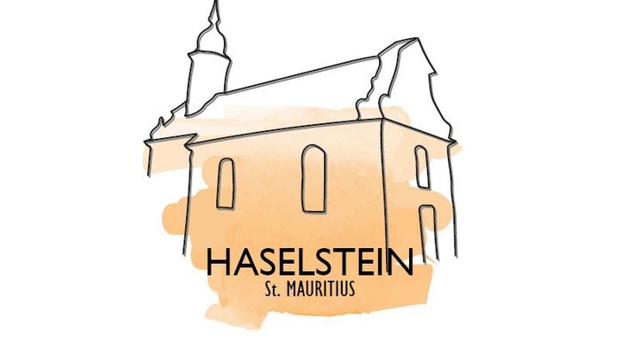 Zeichnung der Haselstein-Kirche in St. Mauritius