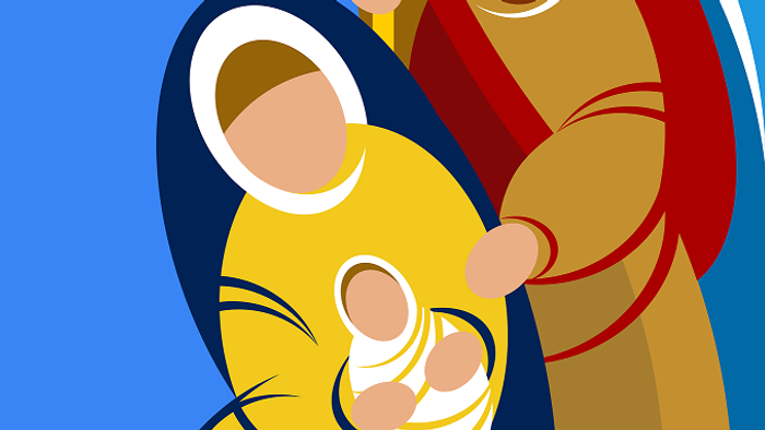 To skikkelser holder en guldstang