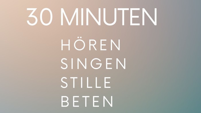 Flyer für eine 30-minütige Singstunde am Dienstagabend in der Melanchthonkirche in Berlin.