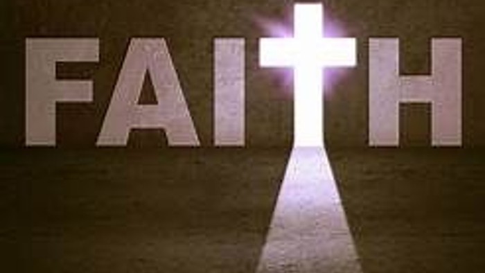 A cross at the end of a path with the word 