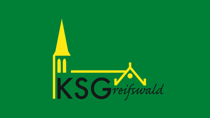 Das Logo zeigt eine Kirche und die Buchstaben KSG Reichswald