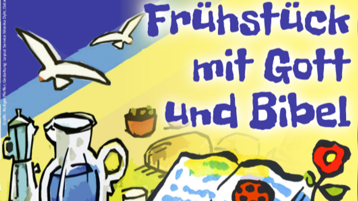 Bild zeigt Frühstück mit Bibel und verschiedenen Gegenständen