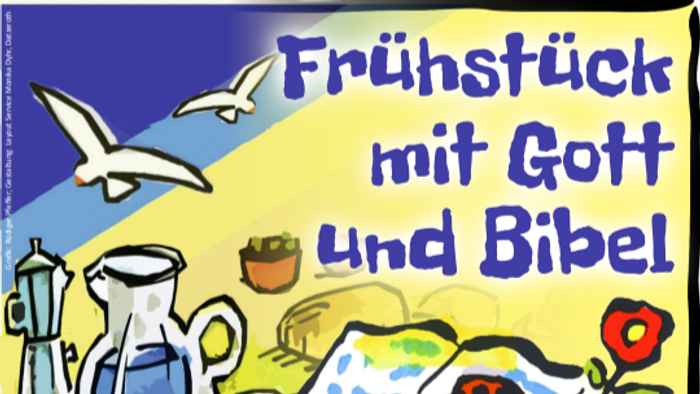 Bild zeigt Frühstück mit Bibel und verschiedenen Gegenständen