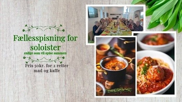 Fællesspisning for soloister med retter for 2 personer