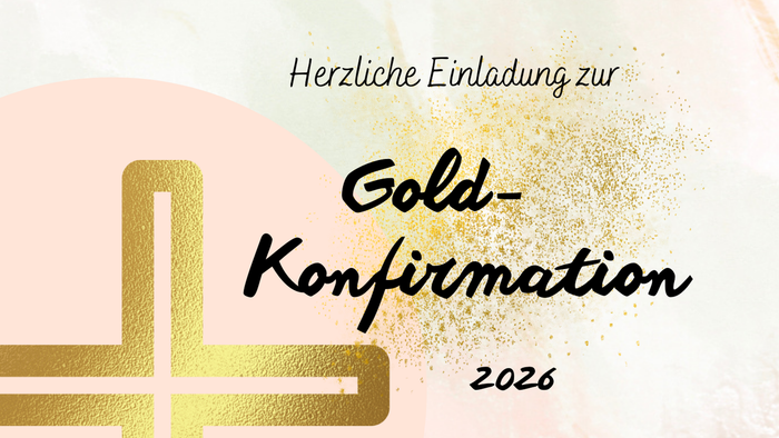 Goldene Konfirmationseinladung für 2026 – Termine und Orte aufgeführt