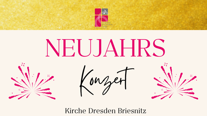 Neujahrskonzert-Plakat für den 23. Januar 2026 in der Kirche Dresden-Briesnitz