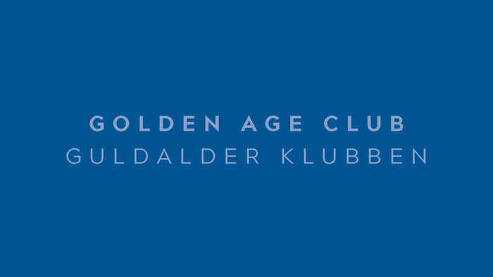 Golden Age Club Guldalder Klubben logo on blue background