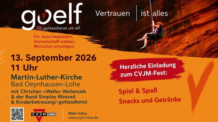 Plakat vom goelf-Gottesdienst am 13.09.2026 auf der Lohe