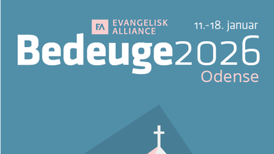 Plakat til Evangelisk Alliances arrangement i januar 2026, med et kors på en stiliseret bjergtop.