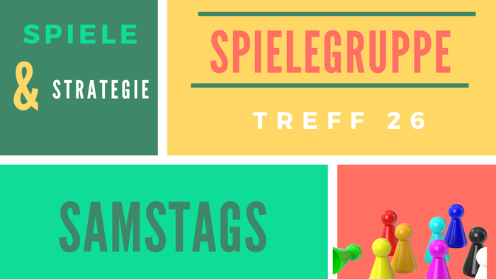 Bunte Kacheln mit Infos zur Spielegruppe