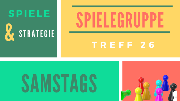Bunte Kacheln mit Infos zur Spielegruppe