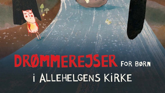 Børn spiller i skoven om natten under fuldmåne