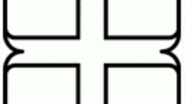 Vier verbundene Quadrate in einem Quadratmuster
