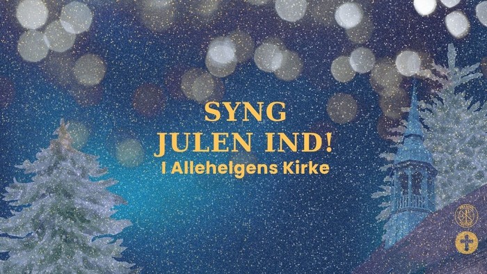 Snefyldt vinterscene med teksten 