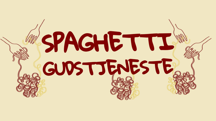 Illustret spaghetti-sort med håndskrift og bælter